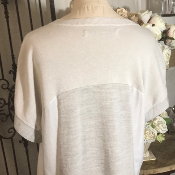 All Saints wool/cotton/silk V neck hi/lo top 4 - Picture 6 of 8